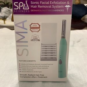 Sonic facial exfoliation in hair removal system